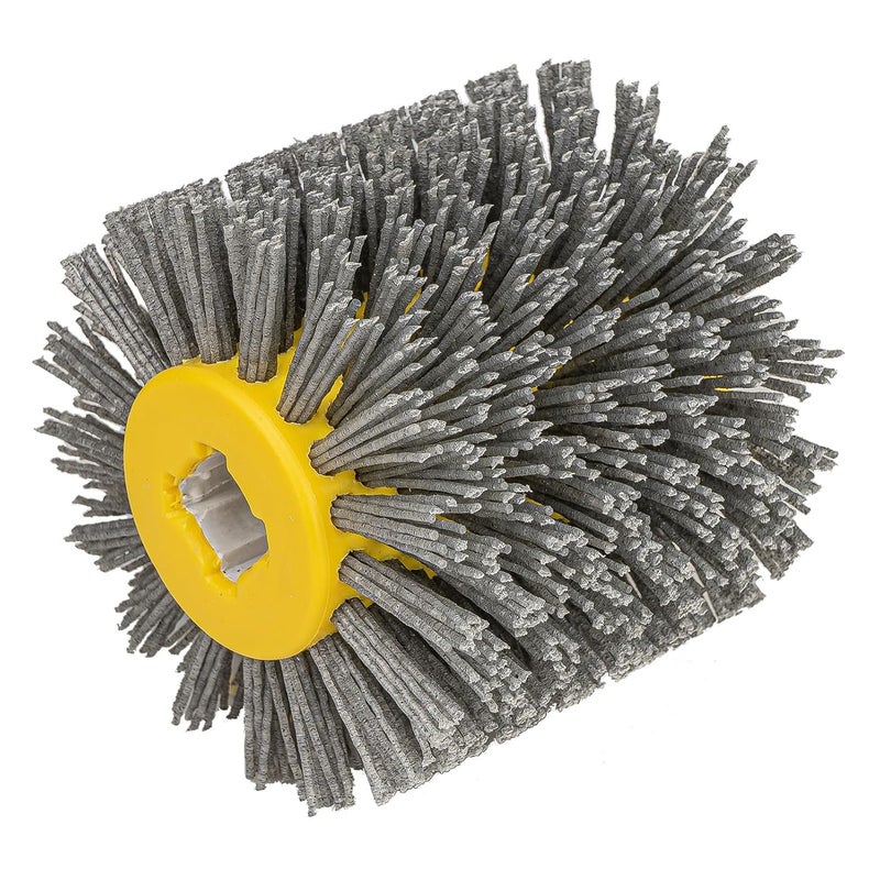RENOTEC Nylon Bristle Drum, Grit 180, 4.33" x 4", 110x100mm, Scale and Rust Stripping, for Burnishing Polishing Machine - Image 1